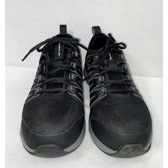 Reebok Astroride Work Shoes Mens Black 8 M Steel Toe Low Top Sneaker Safety‎